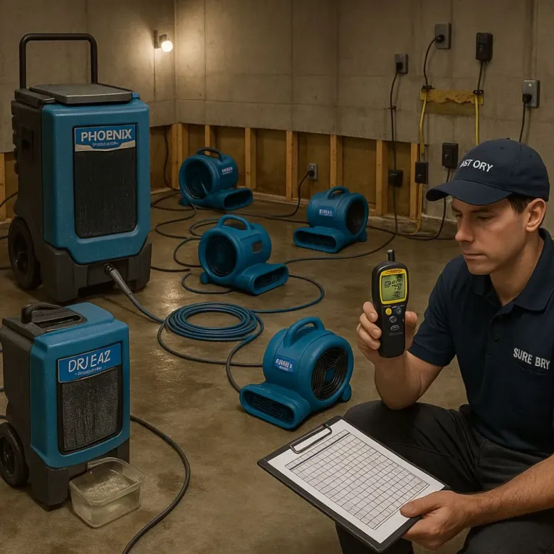 Structural Drying and Dehumidification process in Geneseo, NY